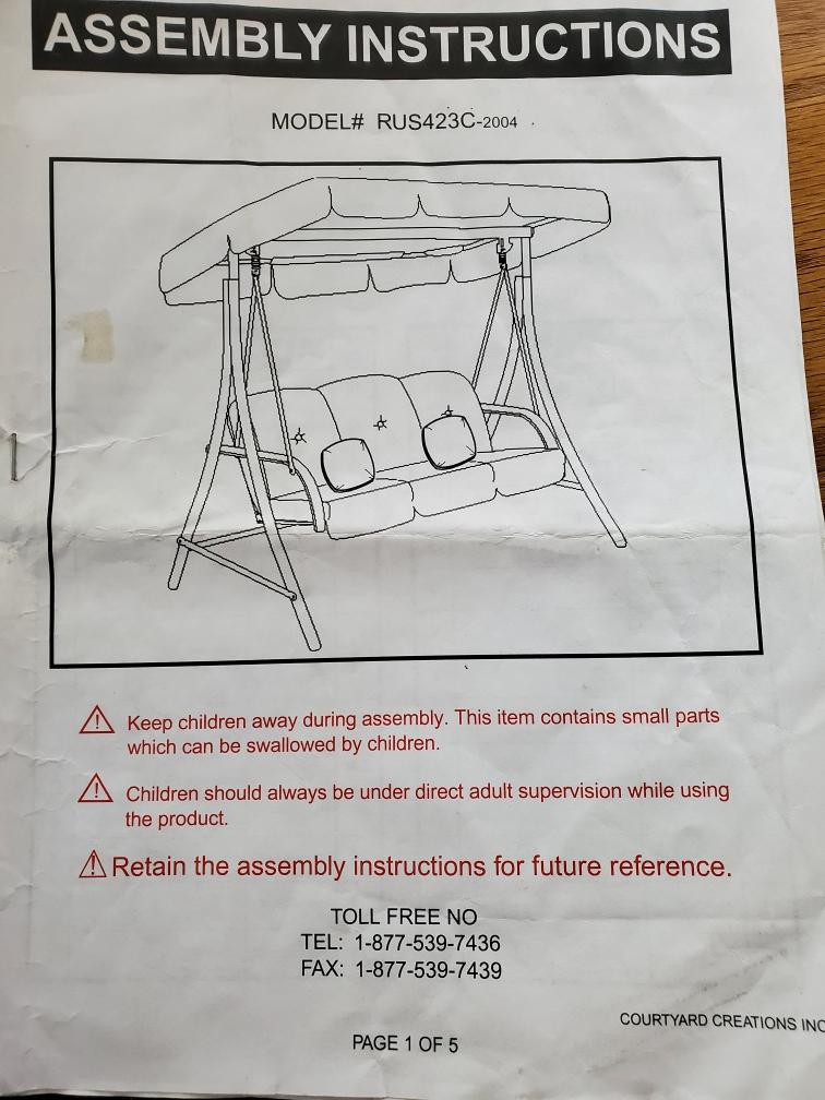 Courtyard creations hotsell 3 person swing